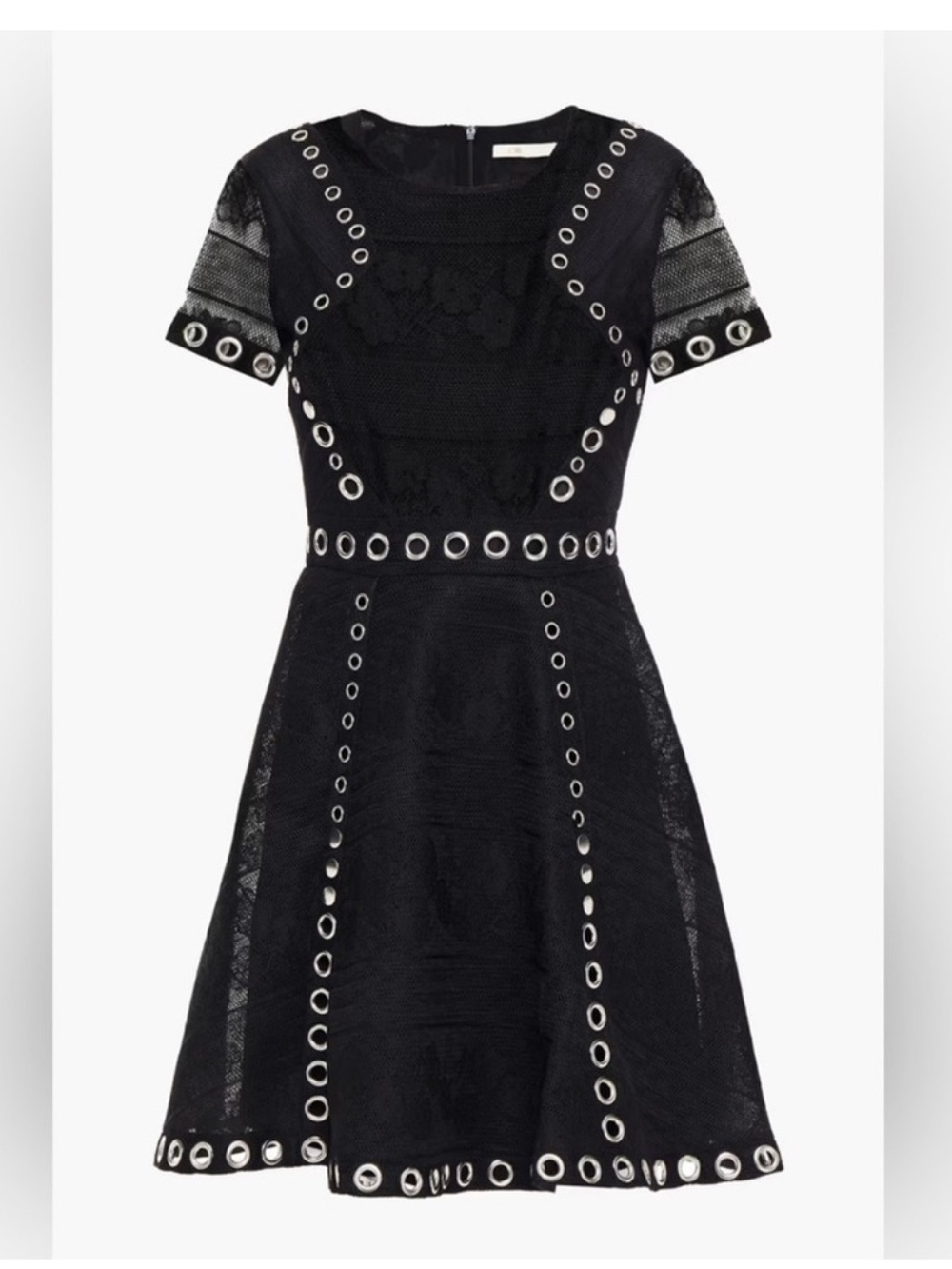 New! MAJE Ranch Floral Lace Embroidered Woven Mini Dress in Black EU 36 - Picture 5 of 10